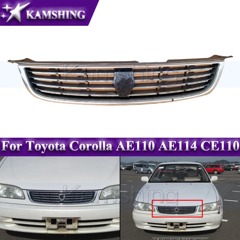 Kamshing Car Mesh Grill Front Bumper Grille Radiator Grille pre Toyota Corolla AE110 AE114 CE110 CE114 Racing Grills