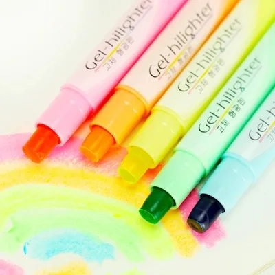 Kancelárske materiály Školské potreby neviditeľné pero 6 ks/šarža Candy Gel zvýrazňovacie pero pero Lumina Paint Marker Crayon Stationery Zakka