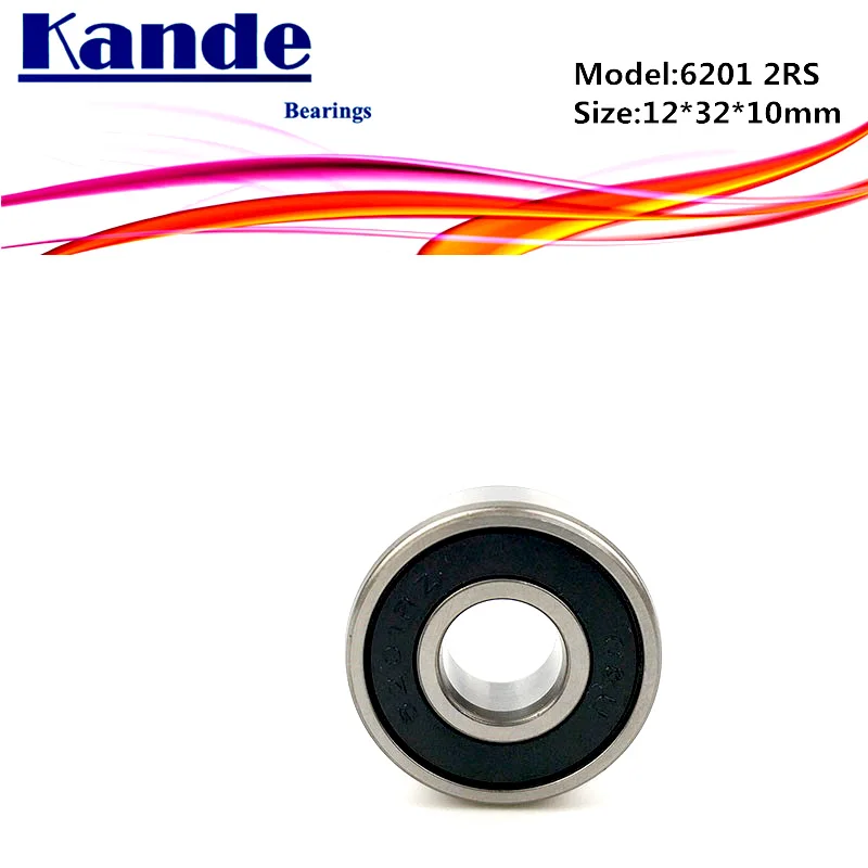 Kande 6201rs 4pcs ABEC-5 6201 2RS single Row Deep Groove Ball Lese 12x32x10 mm 6201rz