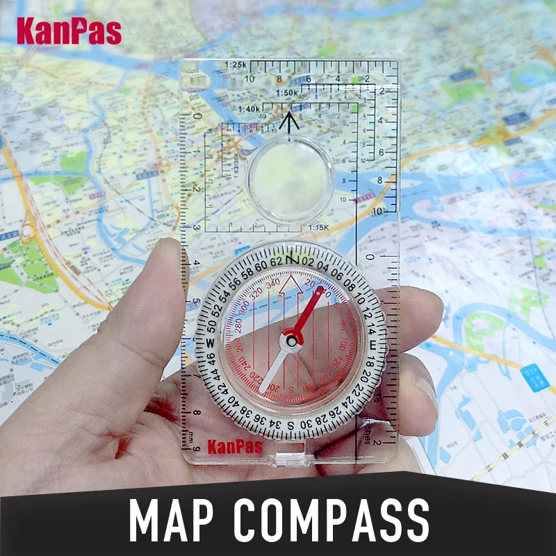 Kanpas Military Compass /Outdoors Navigation Compass pre pešiu turistiku, batoh /mapa kresby Kompas /orientačný školský kompas