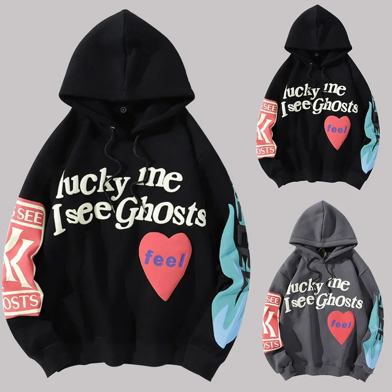 Kanye West Hoodie Y2K Graffiti Letter Nadmerné mikiny mikiny y2k oblečenie harajuku fleece hip hop mikiny streetwear