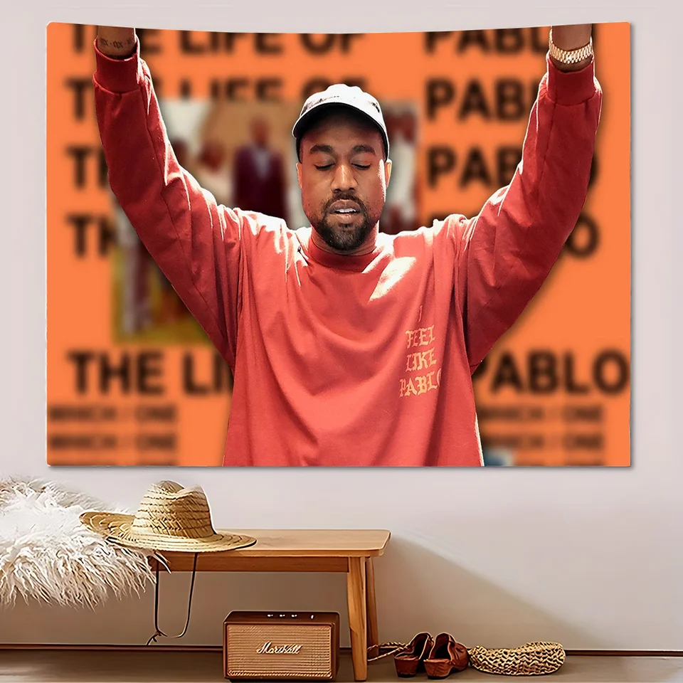 Kanyes West Rock Rapper Tapestry Wall zavesenie tapisérie art deco prikrývka záves visiaci v domácej spálni obývacia izba dekor