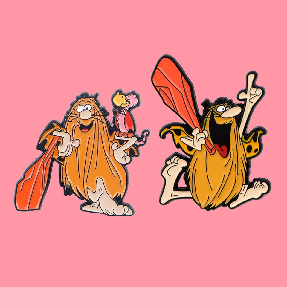 Kapitán Caveman Smalt Pins Cartoon Figures odznaky kovový klopa brošňa pre batohy brošne módne šperky Darčeky