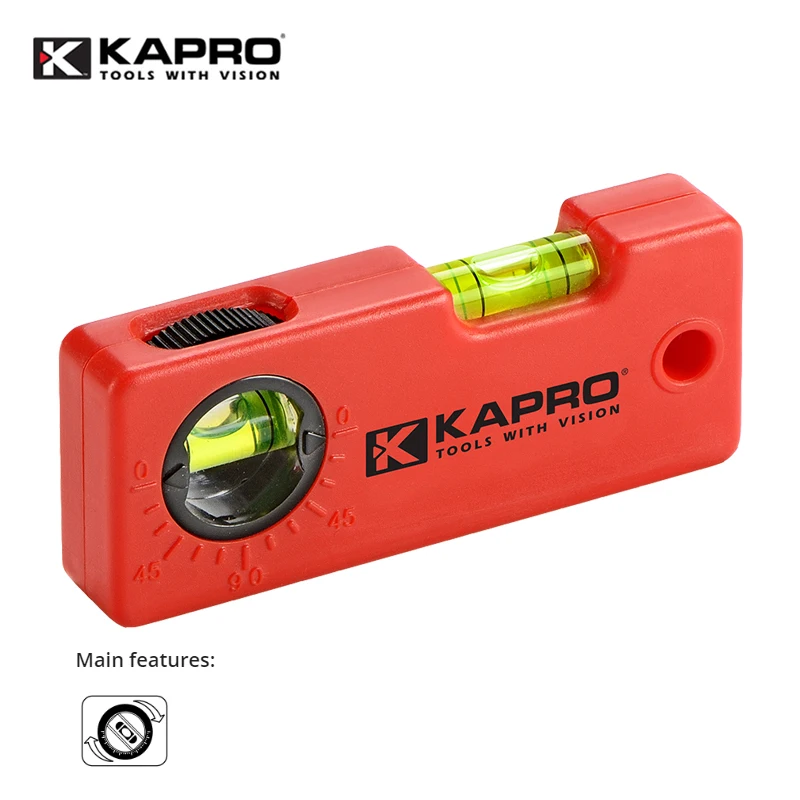 Kapro 10cm Mini Plastic Smart Spirit Spirit Hladina nastaviteľného uhla Nástroj na vyrovnanie konštrukcie Nástroj na meranie bubliny na úrovni bubliny