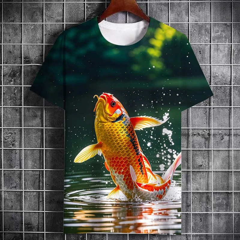 Kaprový vzor letných mužov Tlačené tričko Fashion Creative Street Osobnosť