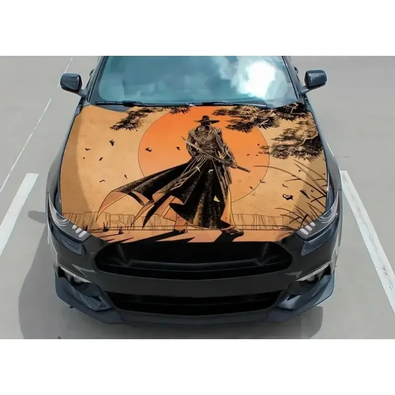 Kapucňa vinylová nálepka Grafický zábal Nákladové nákladné vozidlo Grafická kapota lebka lebka f150 samurai zmestí akékoľvek auto akékoľvek auto