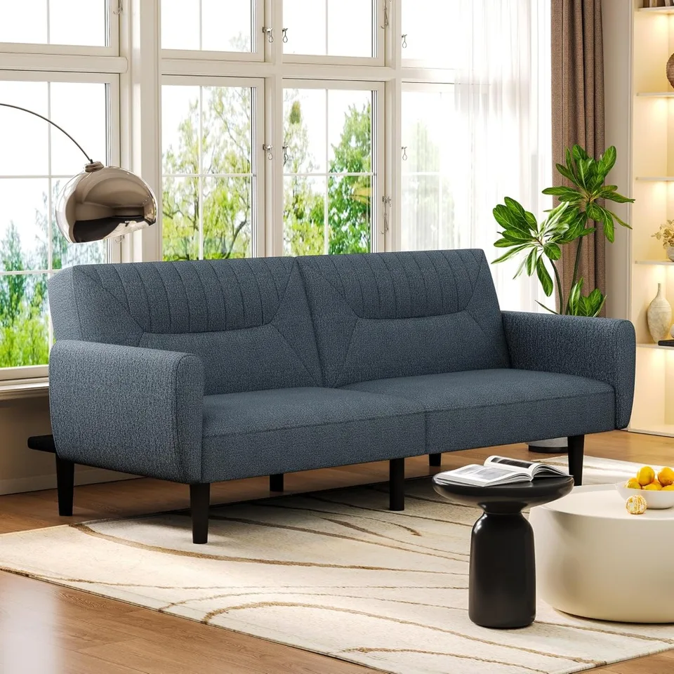 Karbistible Futon Sofa Bed, 75,8 ″ Loveseat pohovka s nastaviteľným operadlom