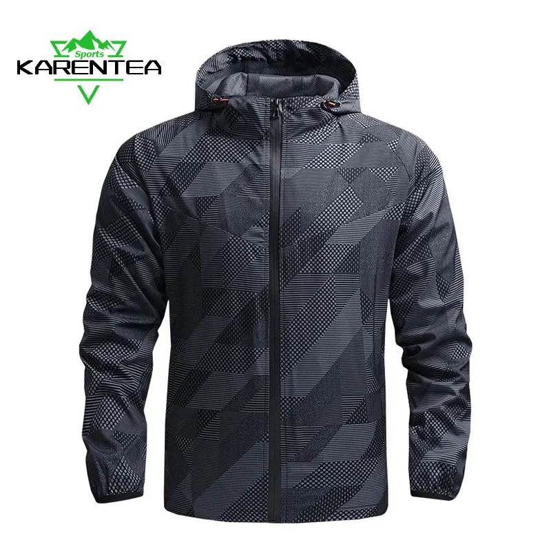 Karentea Running Coats Gym Sportswear Jogging for Men Bunda Fitness Tracketsuits Priedušné mäkké športové tenisové oblečenie vonkajšie