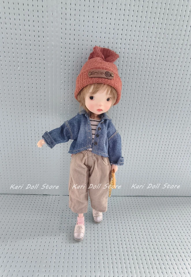 Kari Doll Clothes and Sukne 2025 Nepravidelné lemové džínsové nohavice Príležitostné oblek pre bábiku Lannazz Landoudou