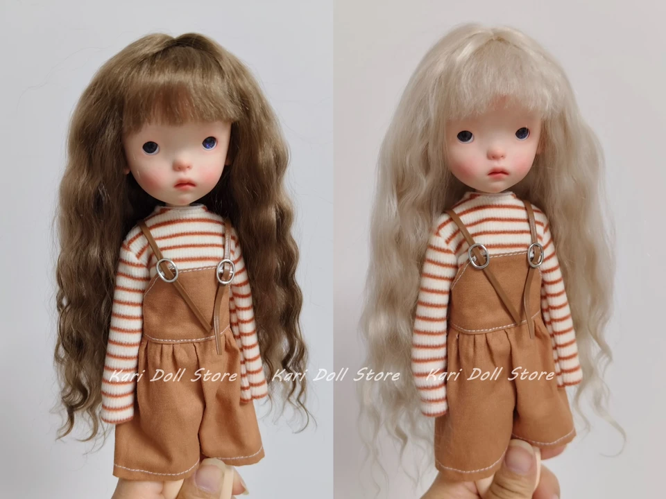 Kari Doll Natural Mohair Parochňa pre bábiku Lannazz Landoudou 16 cm obvod hlavy