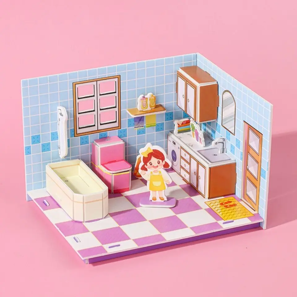 Karikatúra 3D model 3D miestnosť Model Puzzle Hračky spálne