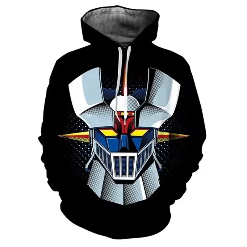 Karikatúra anime robot mazinger z 3D tlač mikiny Men ženy módna nadmerná mikina mikina s kabát