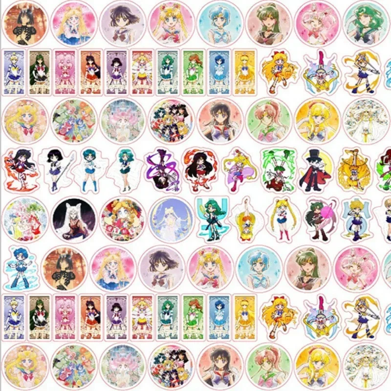 Karikatúra Anime Sailor Moon akrylová náplasť 4cm 8cm v tvare dvojité priehľadné ručne vyrábané DIY Keychain Charm PP Clip Adsestert Materiál