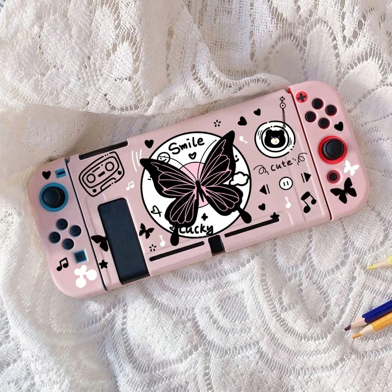 Karikatúra Black Butterfly Ochranné puzdro pre Nintendo Switch NS NS Ochranné kryt