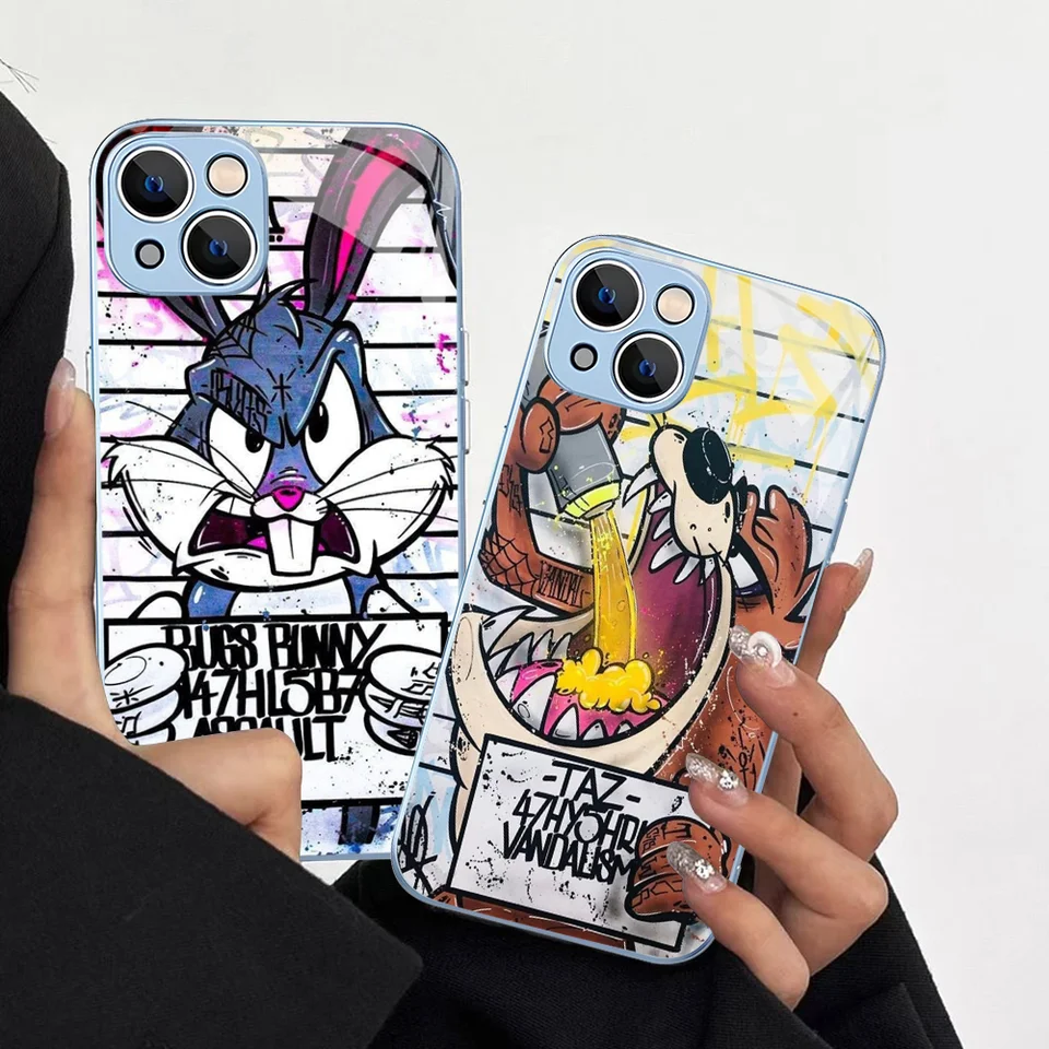 Karikatúra Bunny B-Bugs Mousepad Temperované sklo pre iPhone 14 13 12 11 Pro Mini xs Max 14Plus x xs xr fondy