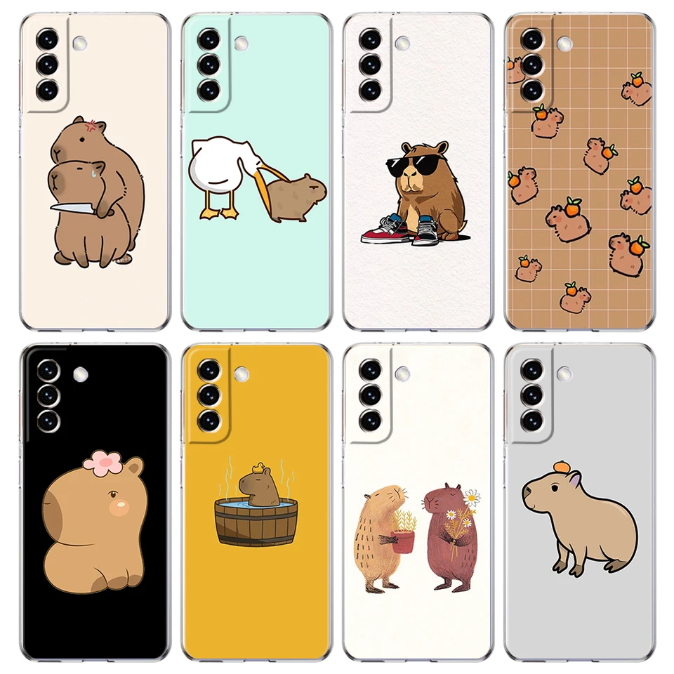 Karikatúra Capybara Telefón pre puzdro pre Samsung Galaxy S24 Plus S23 S22 S21 S20 Fe Ultra 5G S10E S10E S9 Soft Clear Silikone Cover