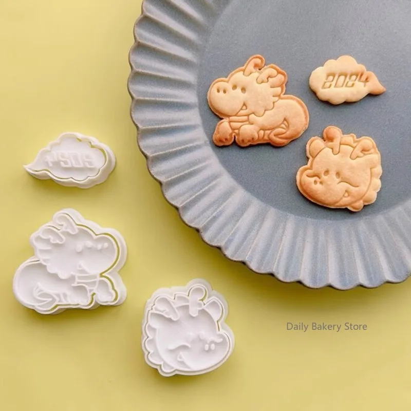 Karikatúra celotelové draka hlava sušienky plastové plastové zvieracie cookie tlačová pečiatka Fondant Cake Cubutry sušienky na pečenie Dodávky pečenia