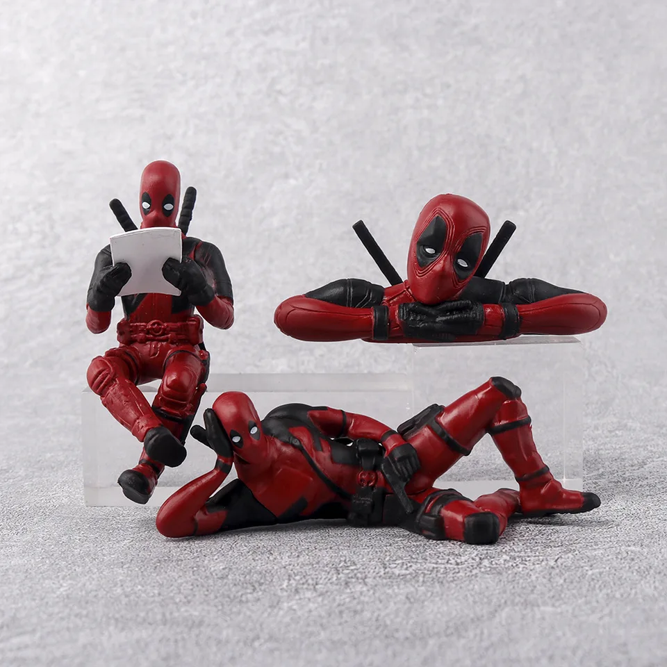 Karikatúra Deadpool Desktop Decor Ornament Roztomilý hračkársky akčný model anime figuríny remeselníkov