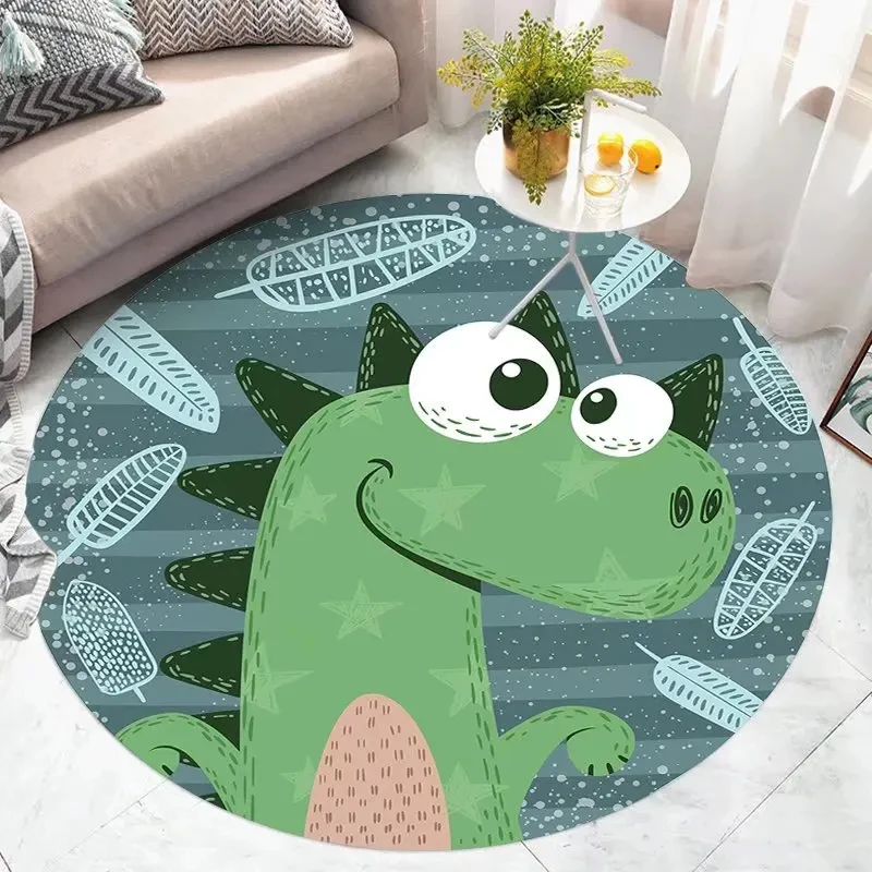 Karikatúra Dinosaurus Round Carpet Lovely Animal Circle Rug Detská herňa Spálňa Obýva