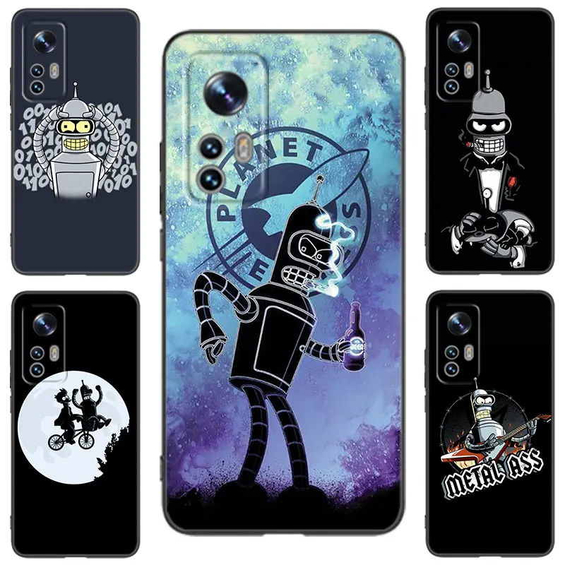 Karikatúra F-Futuramas čierny silikónový puzdro pre Xiaomi 9T 10T 11T 12S 13T 14 Pro 9 SE 11 Lite 12T 12x A1 A2 A3