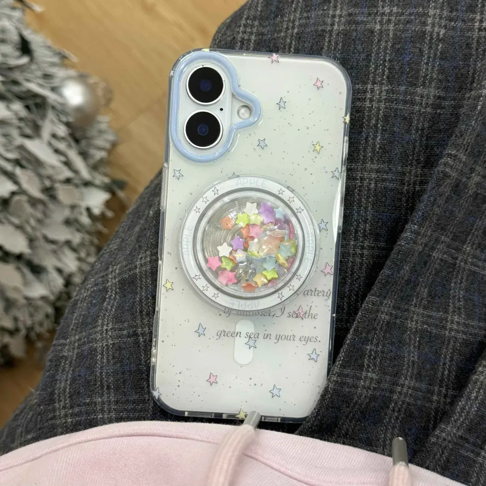 Karikatúra farebné hviezdy držiak na stojan na telefón pre iPhone 14Promax 16Pro 12 16 13 14 15 Pro Max 15Promax Ins Magnetic Shell