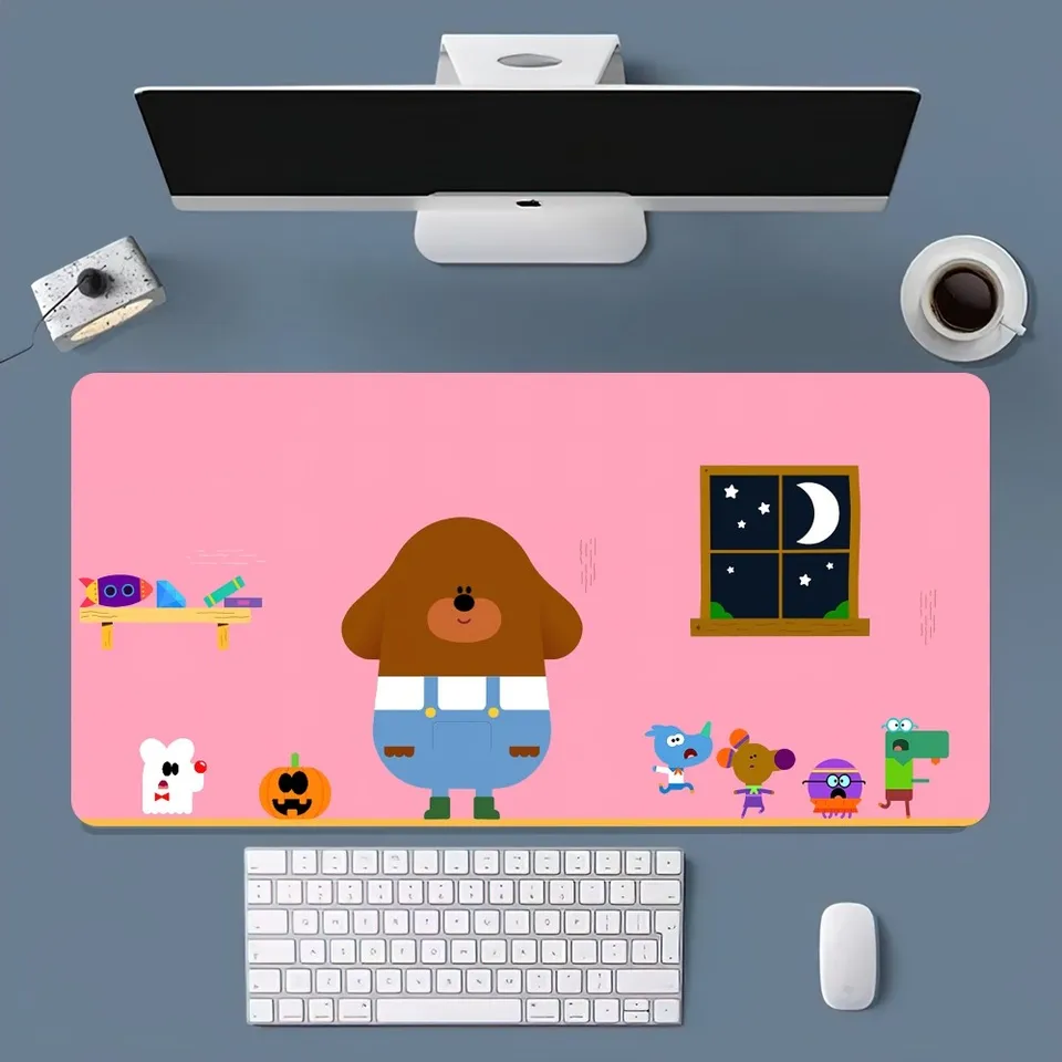 Karikatúra hej dg-duggee myš na myš Pad Office veľké malé počítačové počítačové pc klávesnica gumová hra proti šmyku myši MICE MAT BIG