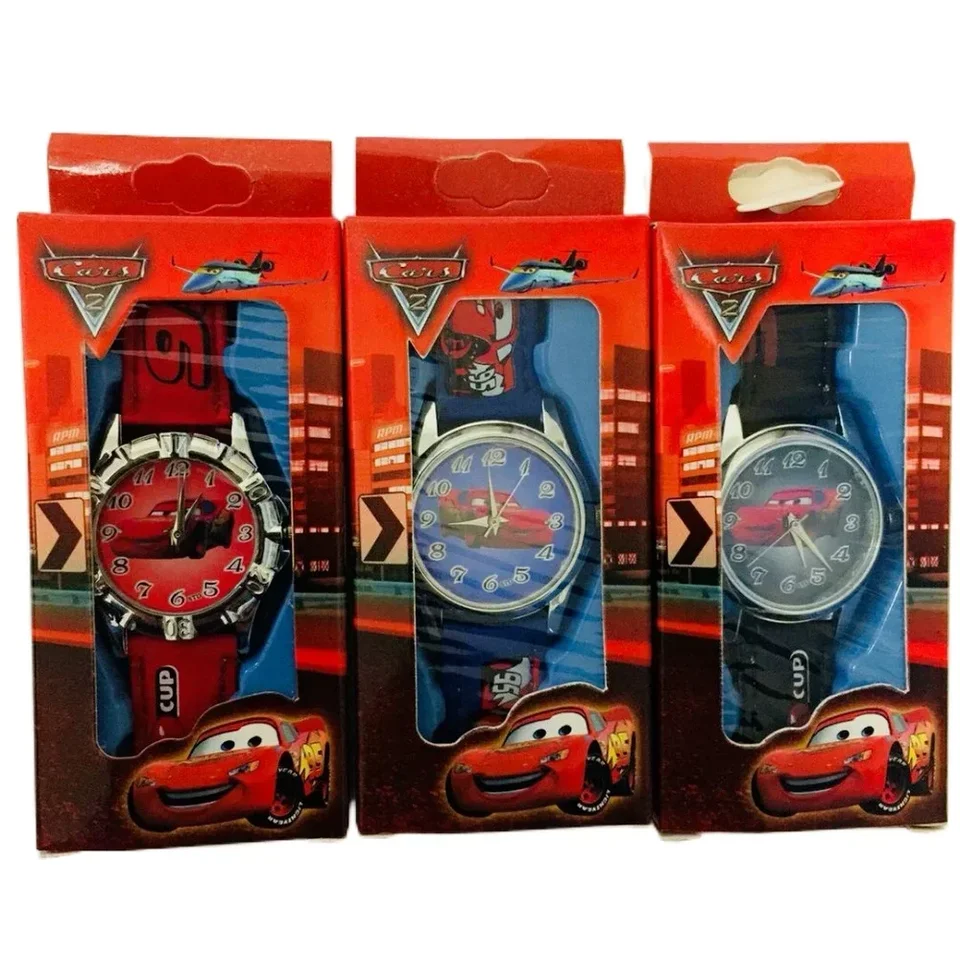 Karikatúra Kid Watch Spiderman Car Toy Watches Mickey Minnie Child Watches Pu Strap Quartz Raktwatch Girl Boy vianočné darčeky