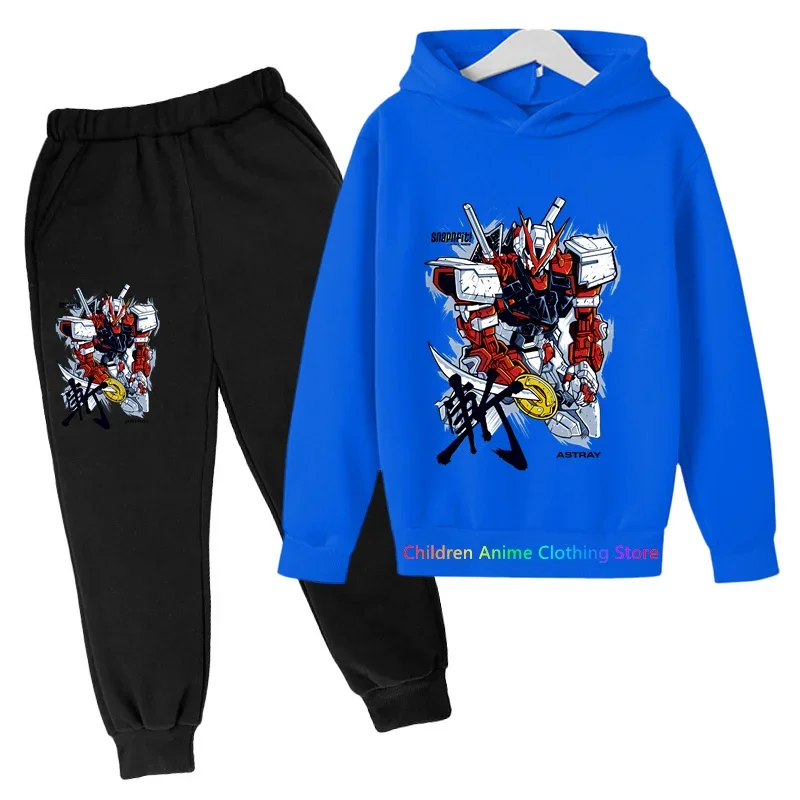 Karikatúra Kids Gundam Hoodies Chlaps Boys Sets Detské stopy po odevo