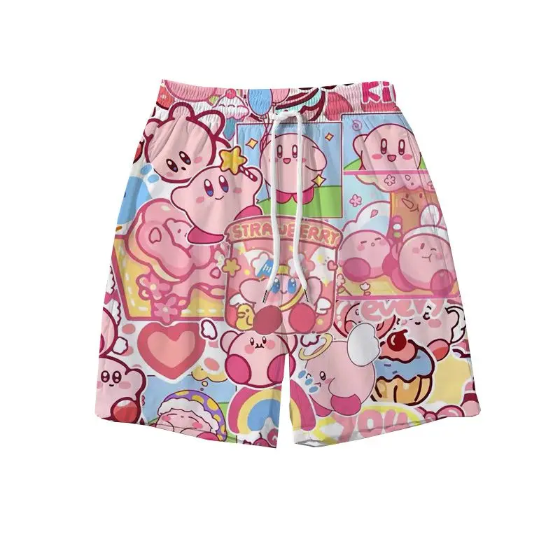 Karikatúra Kirby Sports Shorts Pánske plážové nohavice Príležitostné voľné šortky letné šortky Pánsky darček