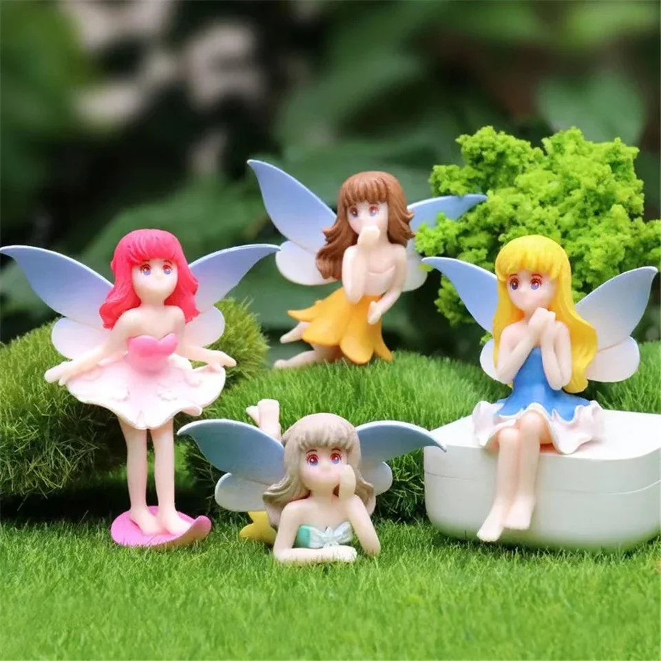 Karikatúra krídla dievča Anjel postava Fairy Garden