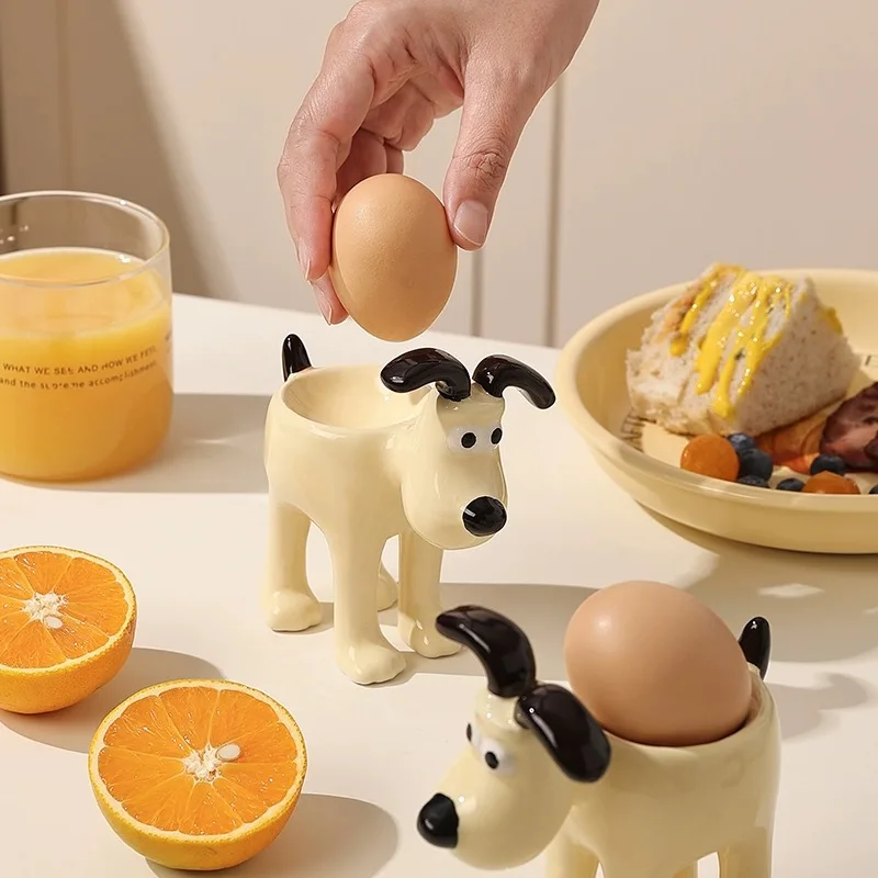 Karikatúra Little Lamb Dog Egg Tray Vysokoteplotný odolný keramickú keramiku High-end Domáca dekorácia Kreatívne skladovanie šperkov