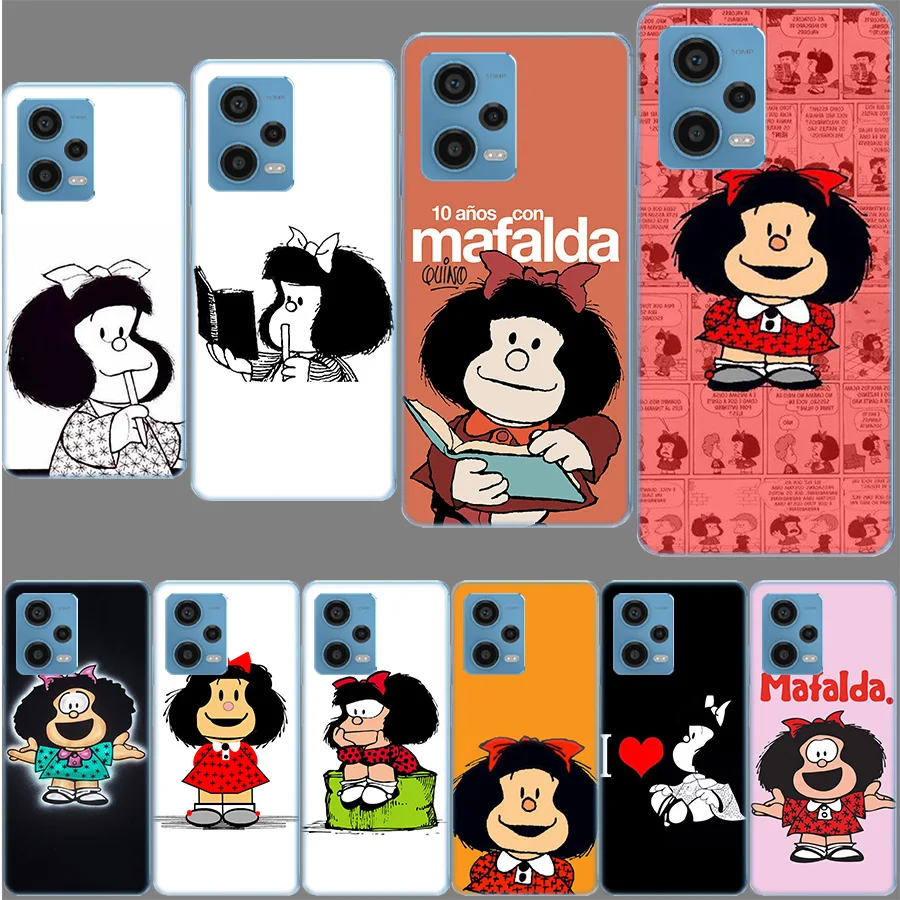 Karikatúra mafalda fonda pre Redmi Note 13 PRO 5G Plus 12 12C 10x 10c 10a 9 9t 9C 9a 8a 7a 7a K70 K60 Pro 6 6A Xiaomi A2 Lite T
