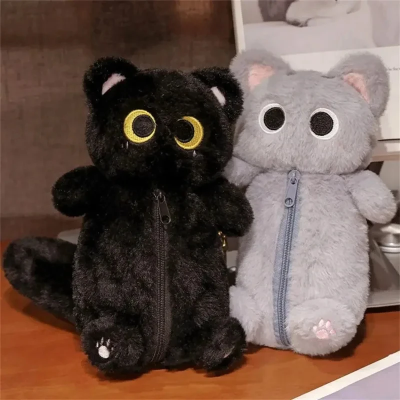 Karikatúra mačka plyšová ceruzka puzdro Pero Storage taška plnené zviera siamské bábiky Cat Cencil tašku roztomilý dizajn veľké kapacity kancelárske potreby