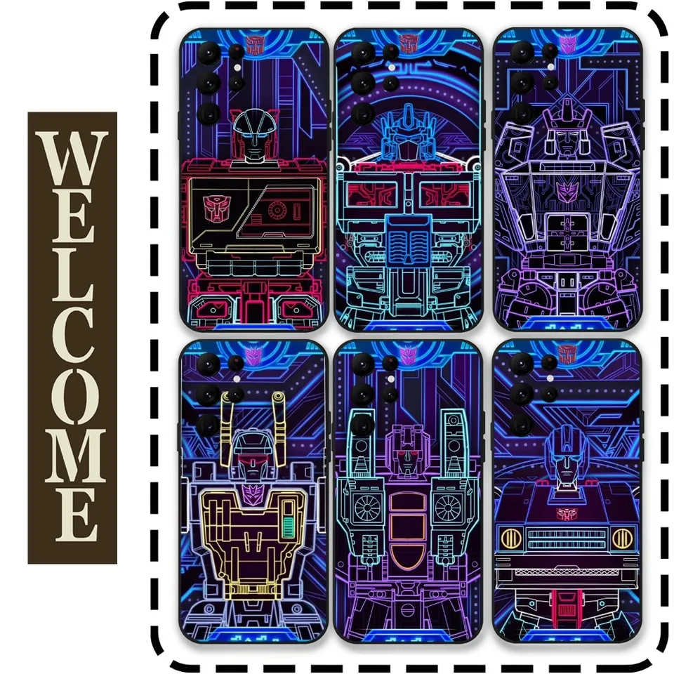 Karikatúra Neon T-Transformers Puzdro pre Samsung Galaxy S24 Ultra S22 S23 Ultra S21 S20 5G Protect Silikone TPU Funda