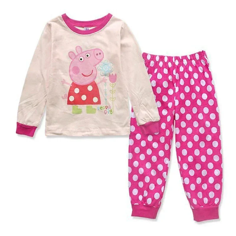 Karikatúra peppa ošípaných pyžamy súpravy chlapcov a dievčat domáce oblečenie George Moveble Doll kawaii Cartoon Cosplay