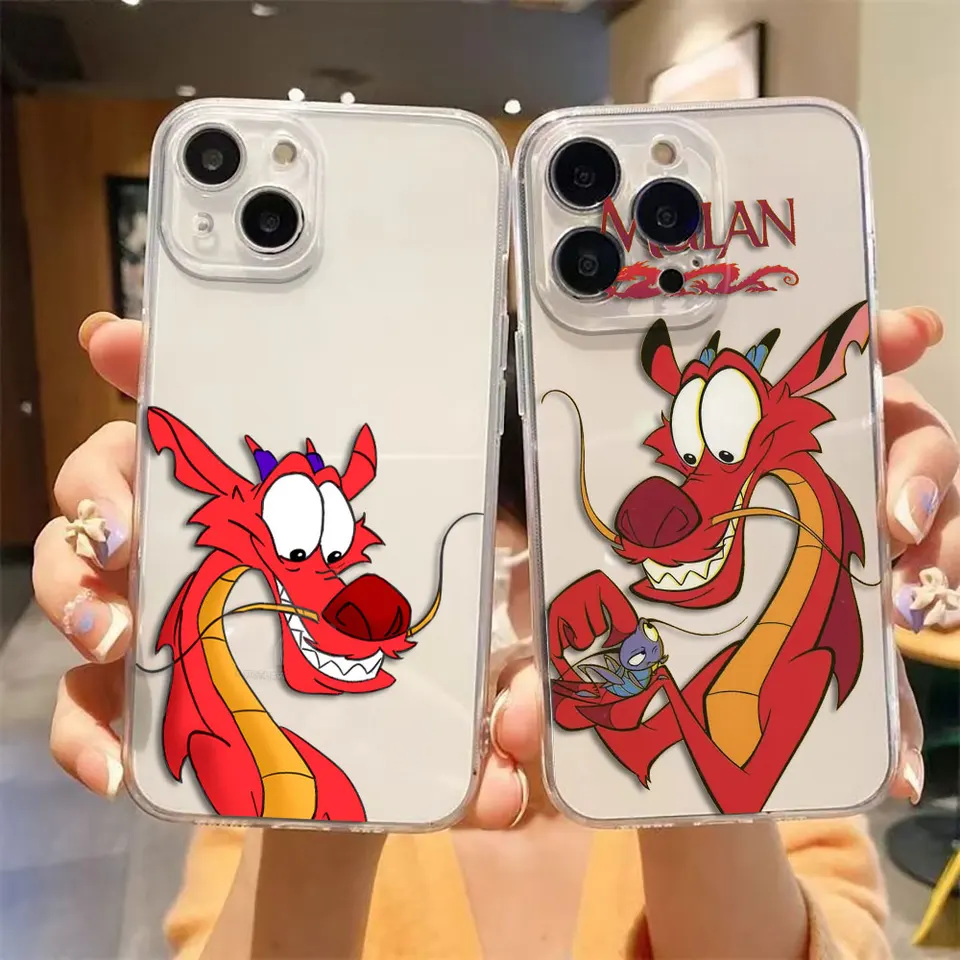 Karikatúra princezná Mulan Mushu Dragon Clear Case pre Samsung A02 A03S A04 A4E A05 A05S A06 A10 A12 A13 A14 A15 A16 Poznámka 10 20