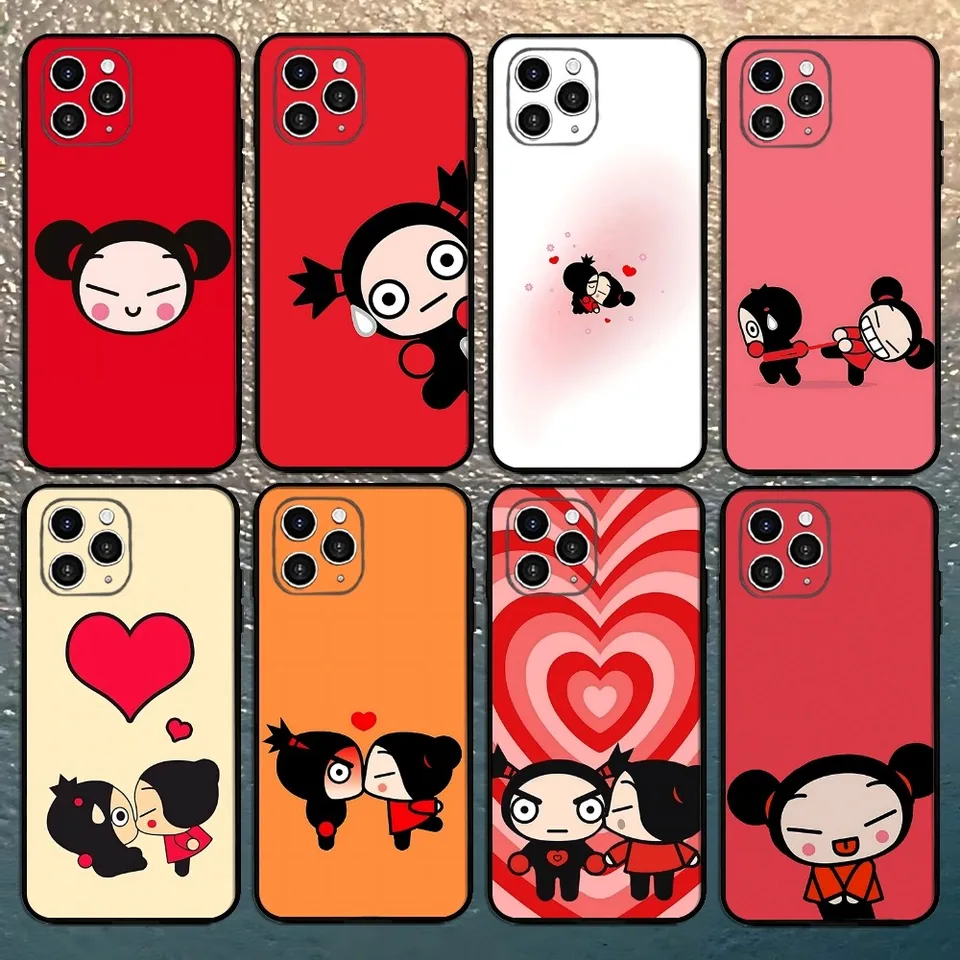 Karikatúra Pucca Garu Telefón pre iPhone 16 15 11 13 14 Pro Max 7 8 plus x xr xs max.