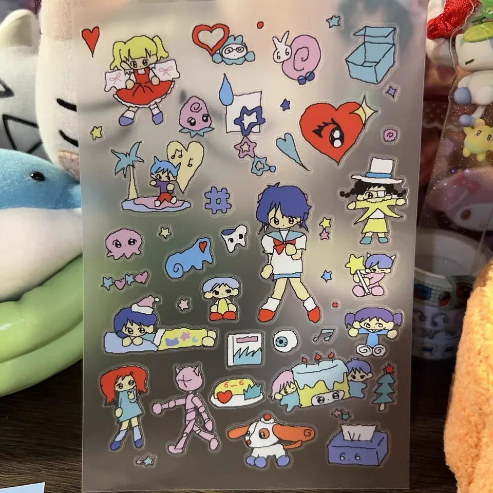 Karikatúra retro nálepky Nový dizajn dekoratívne mliečne nálepky