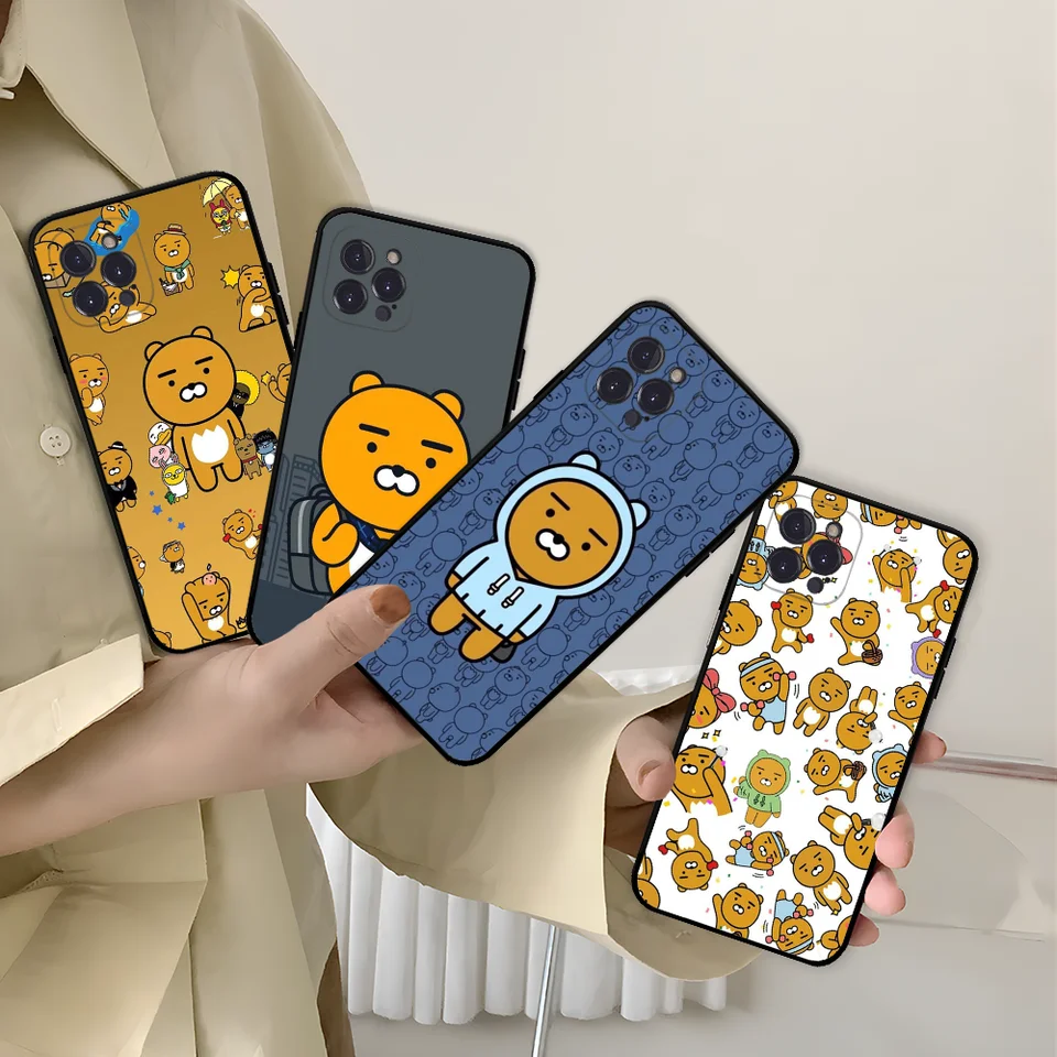 Karikatúra roztomilá K-KAKAO Friend Telefón pre iPhone 16 15 13 14 Pro Max XS XR 12 11 Pro 13 Mini 6 7 8 Plus mäkký číry zadný kryt