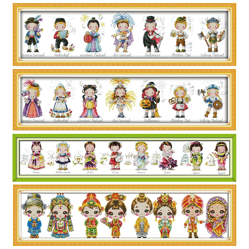 Karikatúra roztomilé vzorové vzorce série Count Cross Stitch Kit