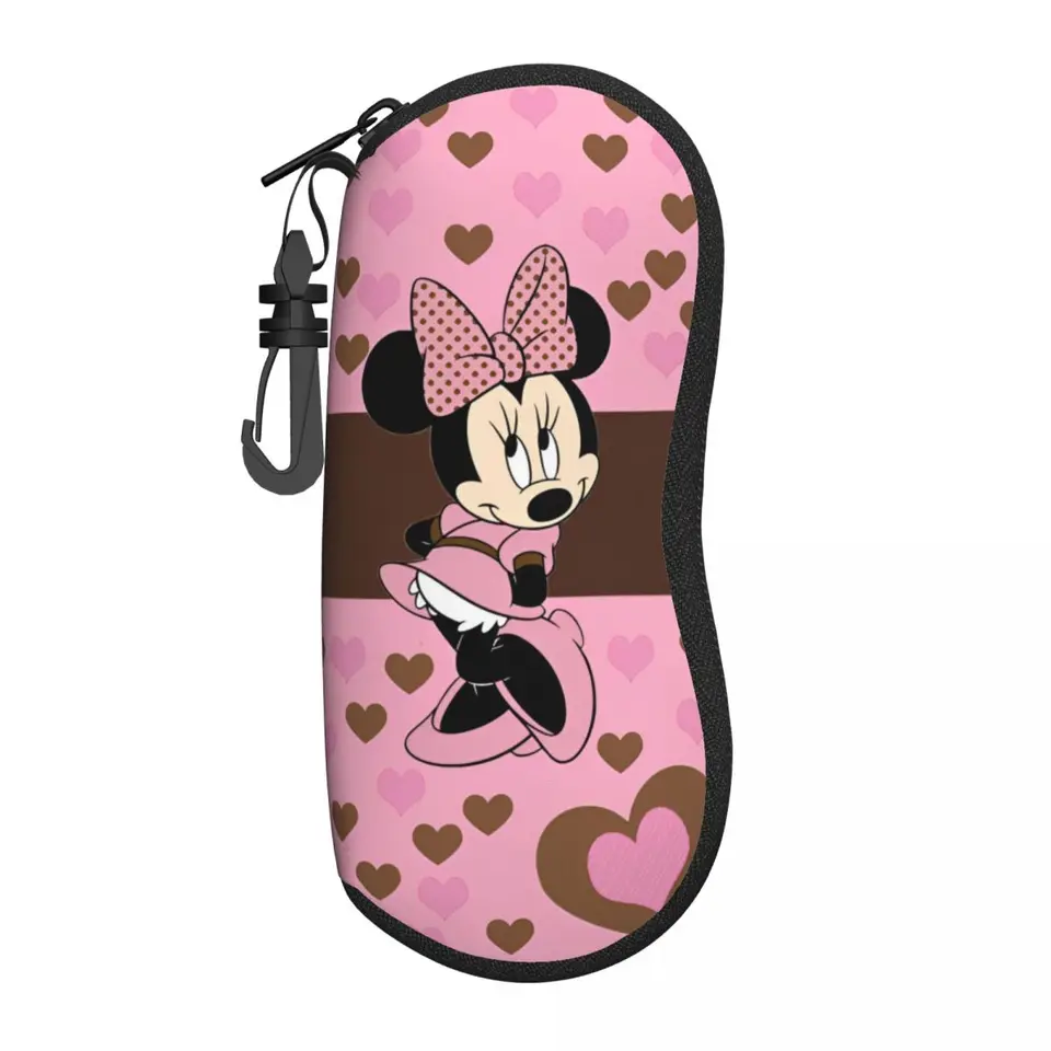 Karikatúra roztomilý Minnie Mickey Mouse Gueses puzdro Anti-Fall Box Ružové okuliare úložný box vintage slnečné okulie