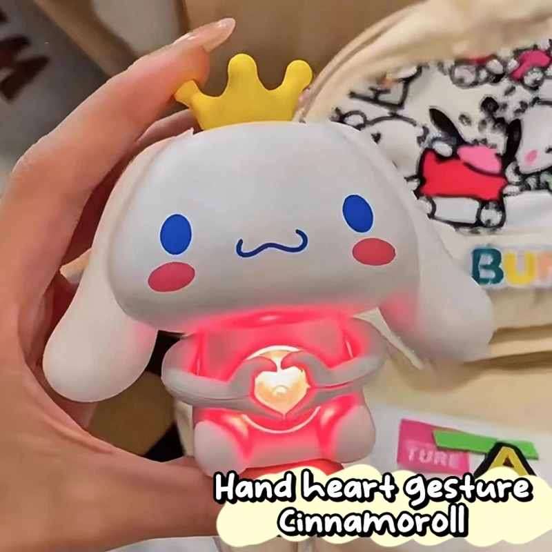 Karikatúra Sanrio akčná figúrka ruky gesto srdca Kiawaii Cinnamoroll Doll Model figurín Pendant Hračky pre deti vianočný darček