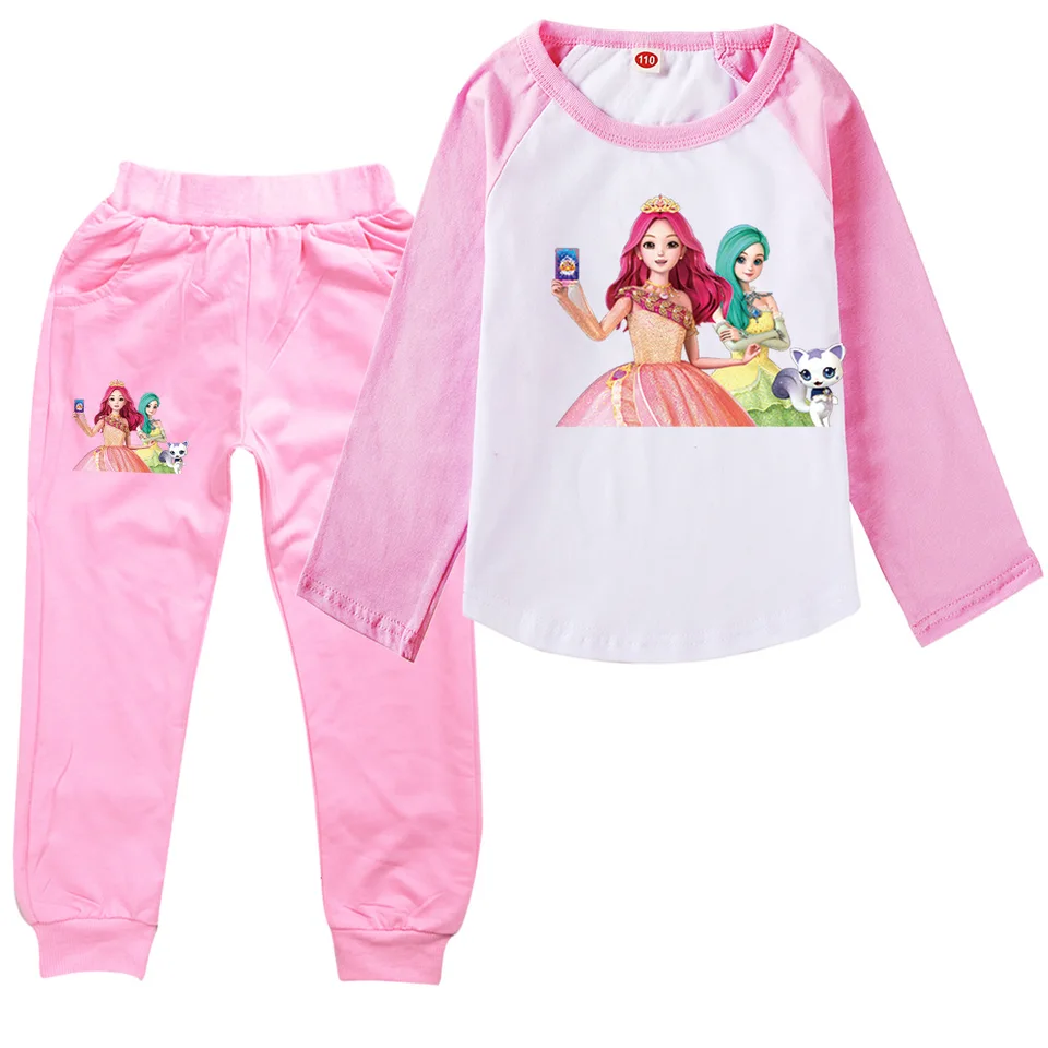 Karikatúra Secret Jouju oblečenie Kids Secret J-Jouju T košeľa Dievčatá Dievčatá s dlhým rukávom Tops Pants 2pcs Set Kids Fashion Clothing