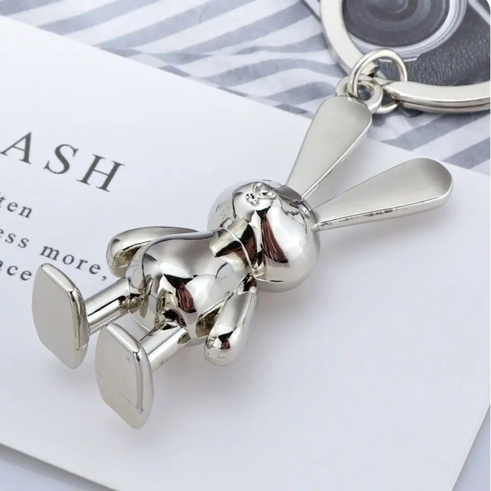 Karikatúra Simple výklenok Dizajn prívesok Žena Doll Keychain Kórejský kovový kľúče králiky Darček Kľúčenka