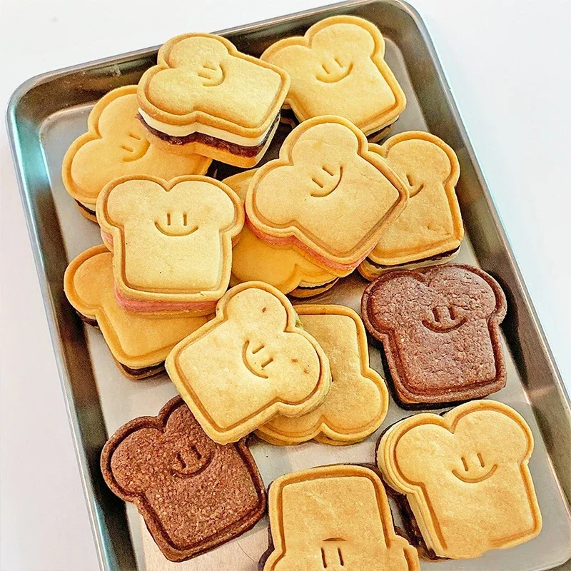 Karikatúra Smiley Face Toast Biscuit Fold Bear Cat Ryby Cookie Cookie Cutting Fold Fondant Cake Cookie Cutter Cutter Cubute Pekáčanie Nástroj
