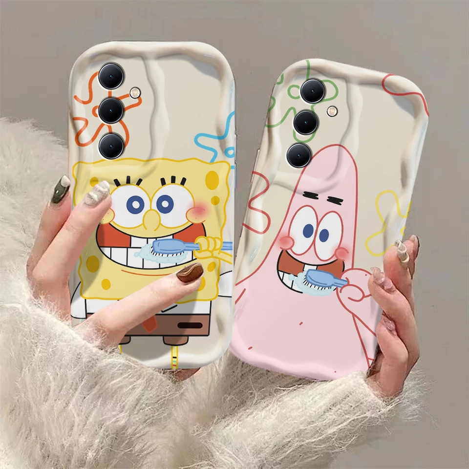 Karikatúra SpongeBob 3D Wave puzdro pre Oppo A98 A94 A93 A92 A79 A78 A76 A58 A57 A55 A38 A33 A17 A16 A16 A15 2020 4G 4G 5G Zadný kryt