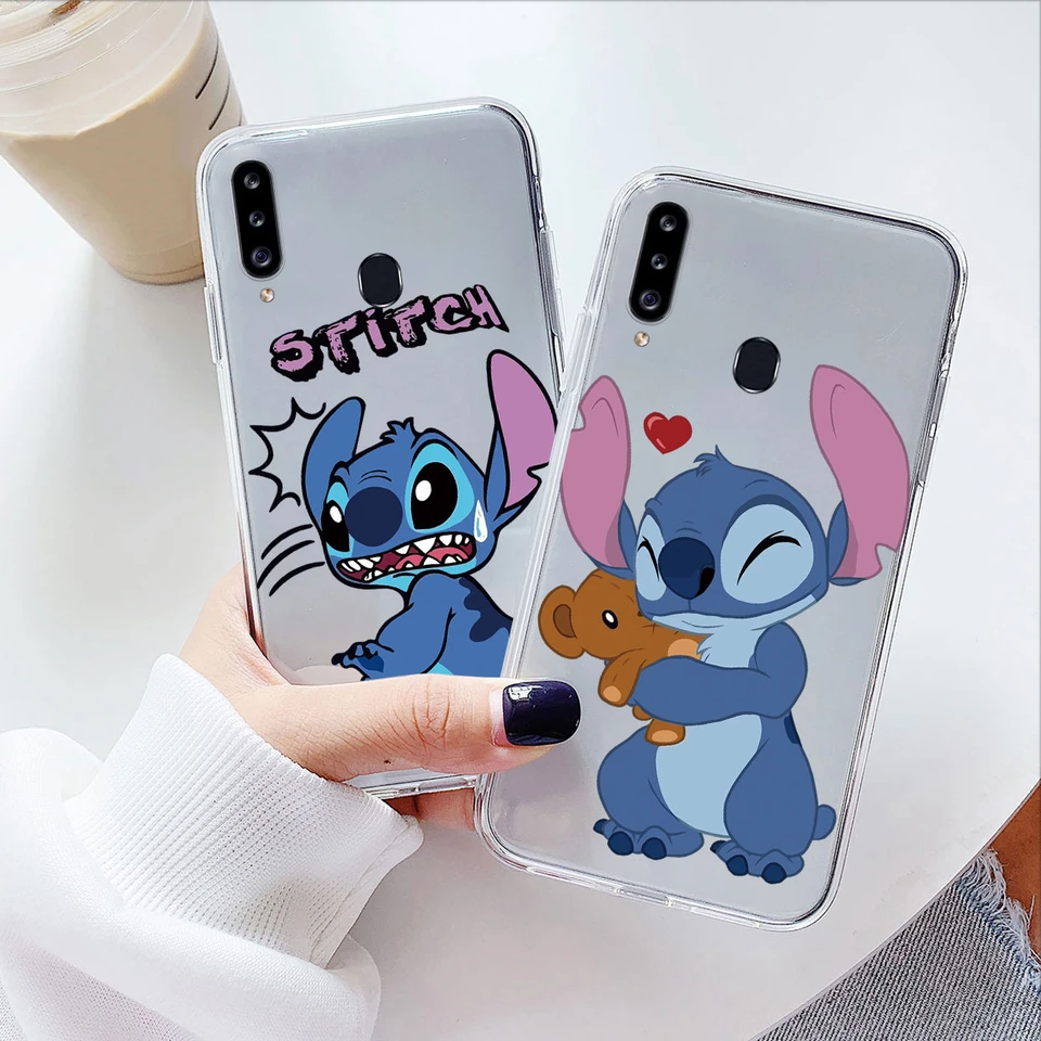 Karikatúra Stitch Soft Case pre Samsung Galaxy A20E A20S Zadný kryt TPU Matte Silikone Clear Coque pre Samsung A 20E S Fundas Bags
