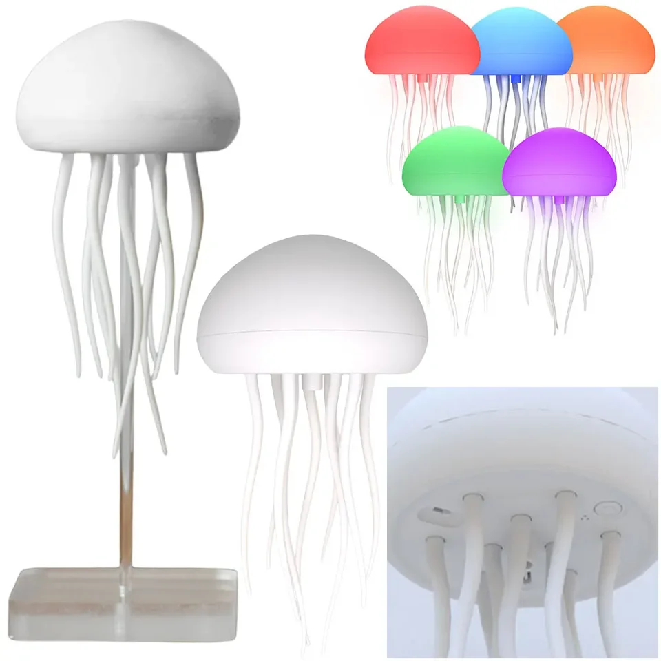 Karikatúra tanečný medúzy nočné svetlo RGB Gradient roztomilý medúza nočná lampa