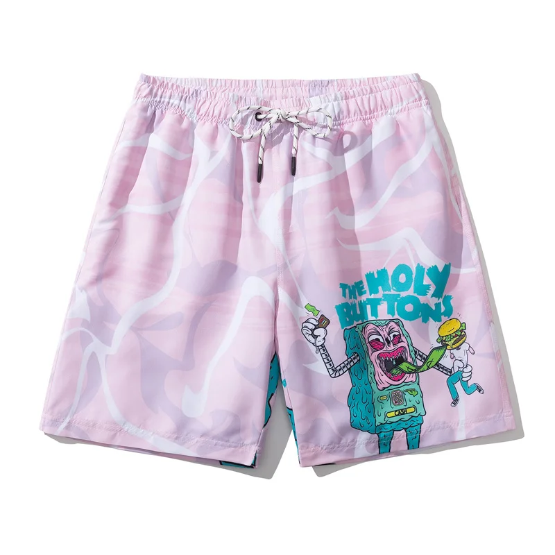 Karikatúry komiksy Shark Print Running Bermuda kraťasy vzor vzoru Muži nosiť športové dosky s