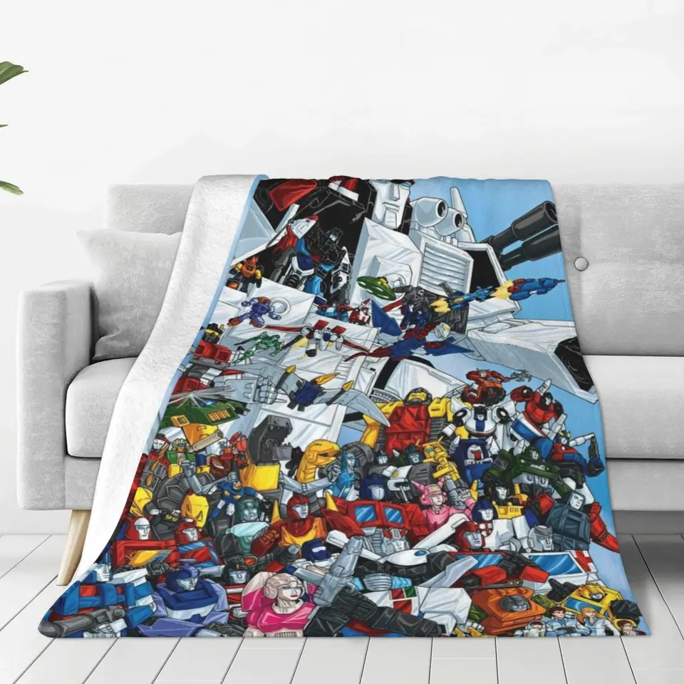 Karikatúry Transformers Autobots prikrývka fleece robotické auto Anime film Lightweight Hrot Deka pre posteľnú posteľnú bedspread